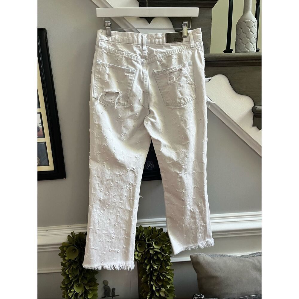 Carmar White Distressed Hole Frayed Hem Jeans sz 27 - Picture 11 of 13